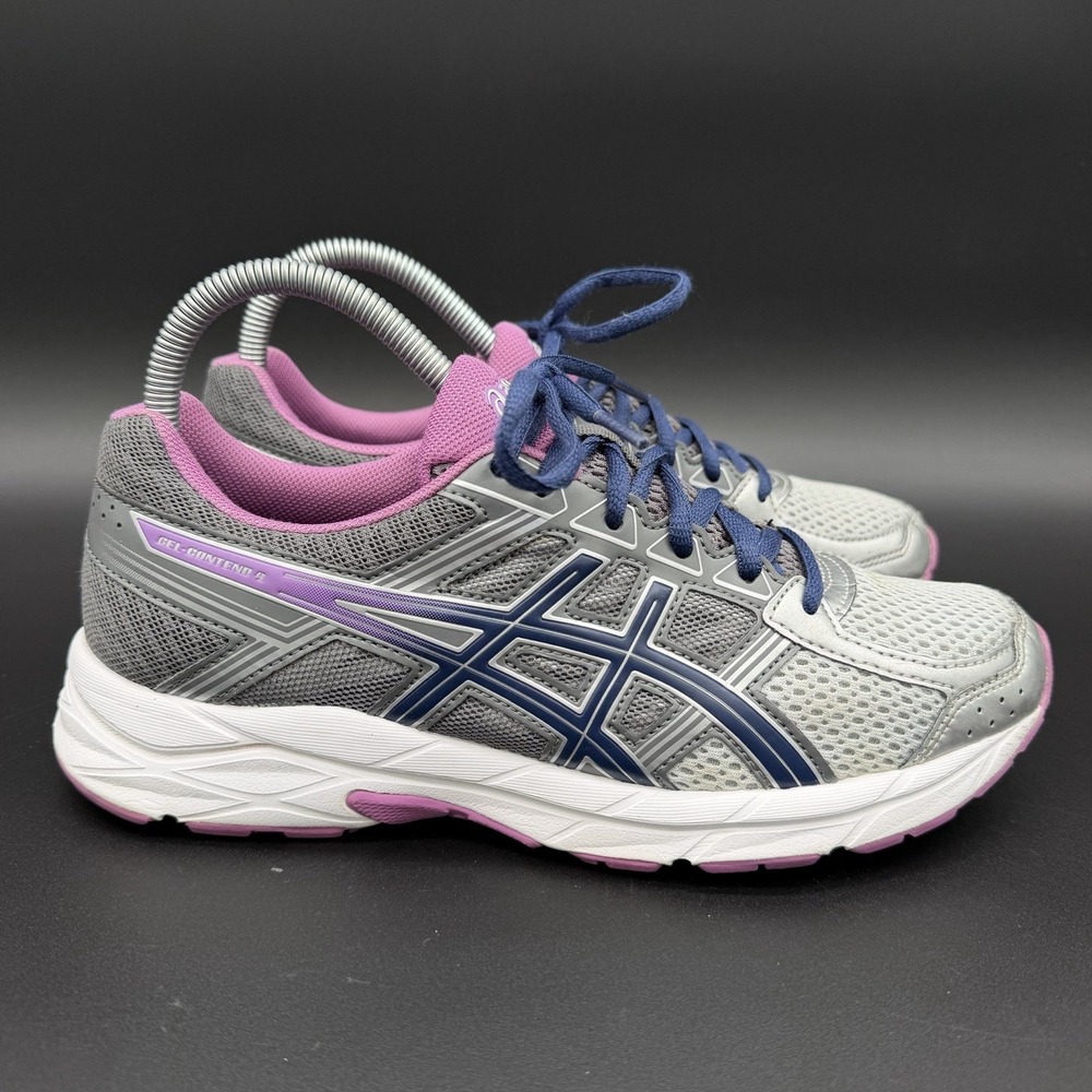 Asics Womens Gel Contend 4 T765N Gray Running Shoes Sneakers Size 8